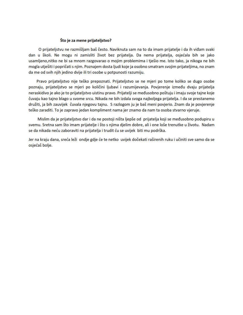 T.U. 7.C. B. KAŠIĆ - Što je za mene prijateljstvo 1